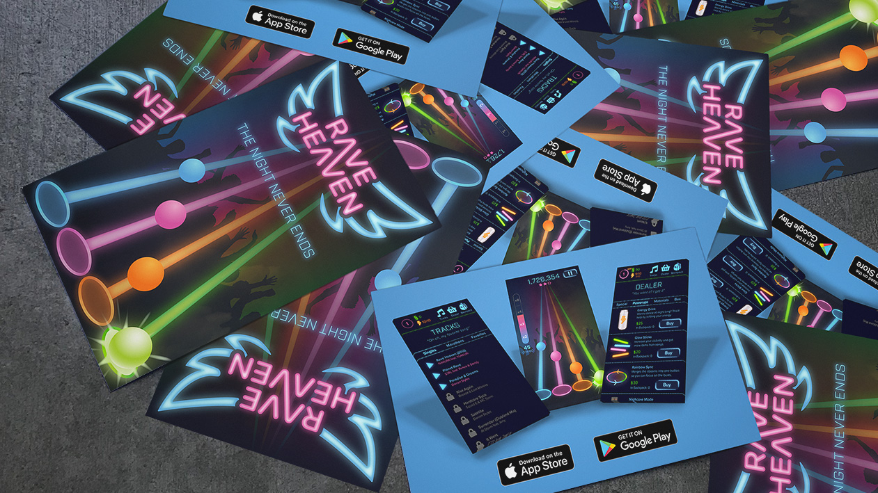 promotional cards scattered on the ground